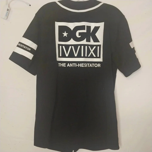 DGK, Dirty Ghetto Kids Baseball Jersey,  Black, Size M - Picture 2 of 5